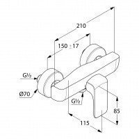 KLUDI Ameo 417100575 - Смеситель для душа (хром)