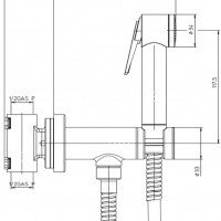 Bossini Paloma Flat E37011B.043 Гигиенический душ - комплект с прогрессивным смесителем (золото шлифованное)