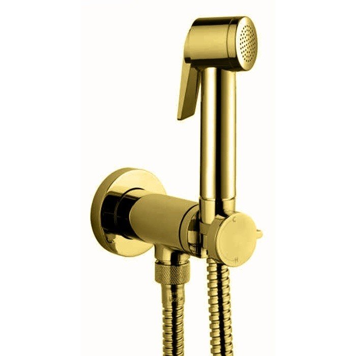 Bossini Paloma Flat E37011B.043 Гигиенический душ - комплект с прогрессивным смесителем (золото шлифованное)