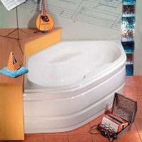 Акриловая ванна ALPEN Tango 145 a03111, гарантия 10 лет, угловая форма, объём 310 литров, цвет - euro white (европейский белый)