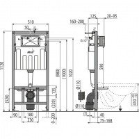 AlcaPlast Sadromodul AM101/1120-0001 Система инсталляции для подвесного унитаза