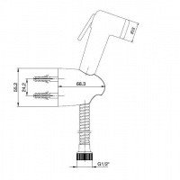 E.C.A. 402111032EX Гигиенический душ - комплект с держателем и шлангом (хром)