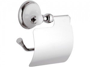 REMER Epoca EP60CR Держатель для туалетной бумаги с крышкой (белый | хром)