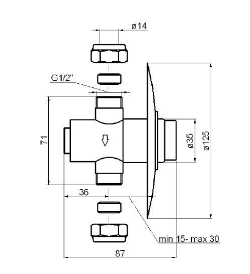 NOFER 07052 Смывное устройство для писсуара (хром), в интернет-магазине ...