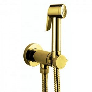 Bossini Paloma Flat E37011B.021 Гигиенический душ - комплект с прогрессивным смесителем (золото)