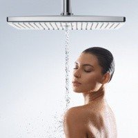 Верхний душ с держателем 24007400 Hansgrohe Rainmaker Select 460 (белый, хром)