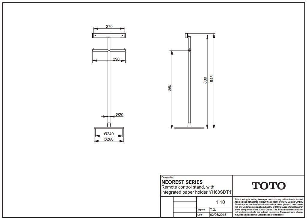 TOTO NEOREST YH63SDT1 Стойка для пульта управления, купить в магазине ...