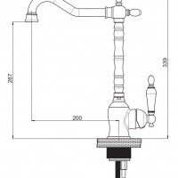 GPD Retro MTE180-S-R Высокий смеситель для кухни (чёрный матовый | розовое золото)