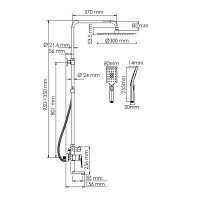 WasserKRAFT Aisch A155.262.201.BG Душевая система - комплект со смесителем с функцией наполнения ванны (золото матовое)