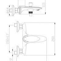 Rossinka RS30 RS30-31 Смеситель для ванны и душа (хром)