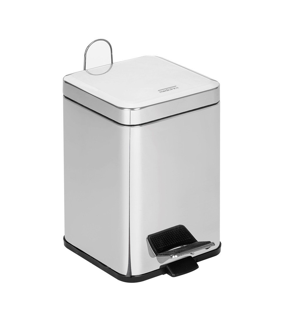 Mediclinics PP1206C Ведро для мусора с педалью и крышкой 6 л (глянцевая нержавеющая сталь)