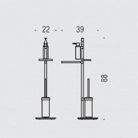 Colombo Design PLANETS B9849 - Металлическая стойка с аксессуарами 88 см (хром)