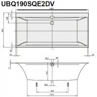 Villeroy & Boch Squaro Edge 12 UBQ190SQE2DV-01 Ванна прямоугольная 1900*900 мм (альпийский белый)
