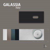 Galassia TABULAE 2053NEMT - Керамическая полка 101*46 см | SX-DX реверсивная (цвет: чёрный матовый)