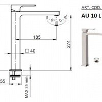 Remer Absolute AU10L Высокий смеситель для раковины (хром)