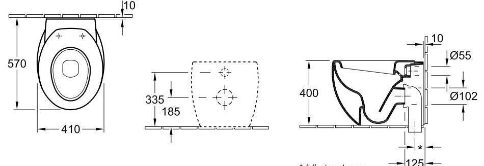 Унитаз пристенный 661310R2 VILLEROY&BOCH AVEO, в интернет-магазине ...