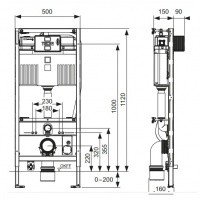 TECE Profil 9300344 - Система инсталляции для подвесного унитаза TOTO NEOREST 112*50 см