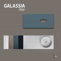 Galassia TABULAE 2053ON - Керамическая полка 101*46 см | SX-DX реверсивная (цвет: синий матовый)