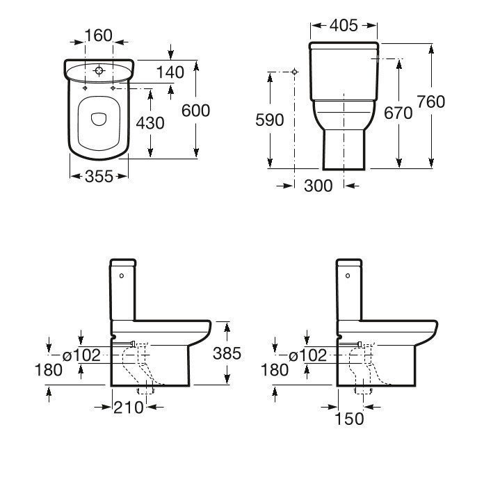 Roca Dama Senso 342518000 Унитаз-компакт, купить в магазине сантехники ...
