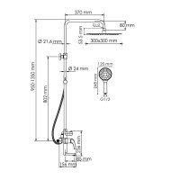 WasserKRAFT Sauer A171.261.207.PG Душевая система - комплект со смесителем с функцией наполнения ванны (золото)