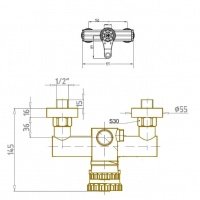 Bronze de Luxe WINDSOR 10118/1F Душевая система в комплекте со смесителем (Бронза)