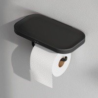 AM.PM Func A8F341422 Держатель для туалетной бумаги с полочкой (чёрный матовый)