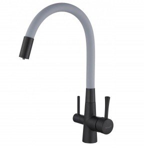 Savol S-L1806H-04 Высокий смеситель для кухни с функцией подачи питьевой воды (чёрный матовый | серый)
