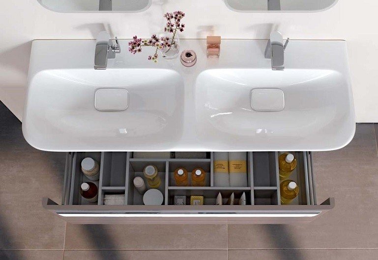 GEBERIT myDay 135430600 Раковина двойная, подвесная 1300*480 мм, в ...