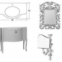 Gaia DECORATI CORONA Комплект мебели для ванной на 90 см
