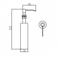 Savol S-ZY001L Встраиваемый дозатор для жидкого мыла или для моющего средства (хром сатин)