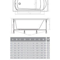 Акриловая ванна ALPEN Diana 120 AVP0039, гарантия 10 лет, прямоугольная форма, объём 130 литров, цвет - snow white (белоснежный)