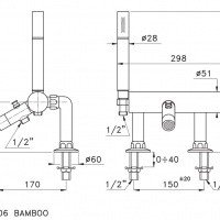 Stella Bamboo BT 02005 CR00 Смеситель для ванны