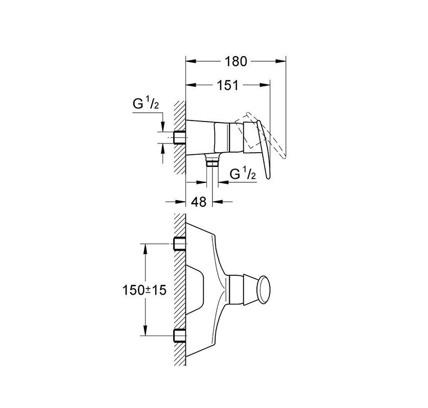 GROHE Taron 33598IP0 - Смеситель для душа (хром - матовый хром), в ...