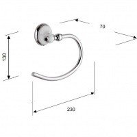 REMER Epoca EP44CR Держатель для полотенца - кольцо 230 мм (белый | хром)