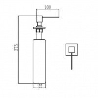 Savol S-ZY002L Встраиваемый дозатор для жидкого мыла или для моющего средства (хром сатин)