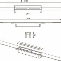 TECE Drainprofile 671202 Душевой лоток 1200 мм - монтаж на плиточный клей (PVD золото сатинированное)