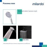 MILARDO Stripe STRSB1FM06 Душевая система - комплект со смесителем с функцией наполнения ванны (хром)