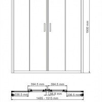 WasserKRAFT Lippe 45S08 Душевая дверь 1500*1900 мм (алюминий)