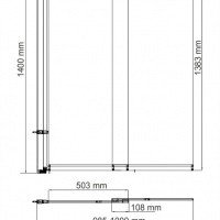 WasserKRAFT Dill 61S02-100 Wassershutz Шторка для ванны 1000*1400 мм (чёрный матовый)