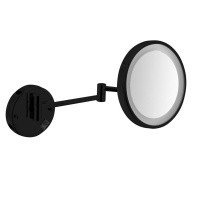 NOFER Vanity 08006.N Зеркало косметическое с LED-подсветкой для ванной Ø 215 мм (чёрный)