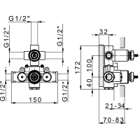 Cisal ZA01920004 Внутренний механизм смесителя для ванны