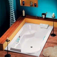 Акриловая ванна ALPEN Duo 200 16111, прямоугольная форма, объём 355 литров, цвет - euro white (европейский белый)