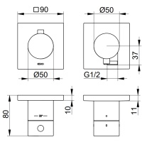 Keuco Edition 11 51153011122 Термостатический смеситель для ванны - внешняя часть (хром)