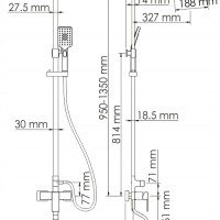 WasserKRAFT A16501 Душевая система - комплект со смесителем с функцией наполнения ванны (хром)