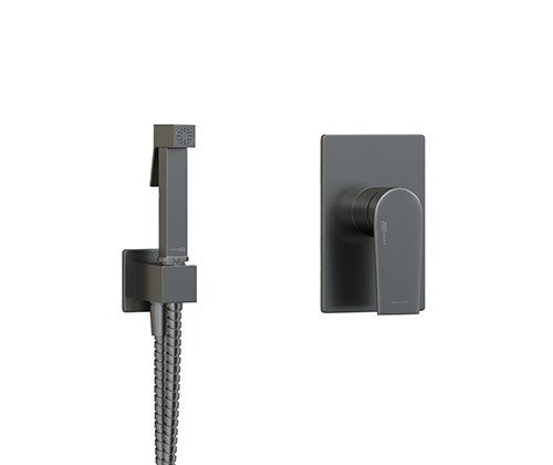 WasserKRAFT Wiese А84095 Гигиенический душ - комплект со смесителем (оружейная сталь)