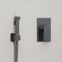 WasserKRAFT Wiese А84095 Гигиенический душ - комплект со смесителем (оружейная сталь)