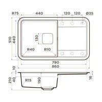 OMOIKIRI Tasogare 4993470 Мойка для кухни 86*51 см (бежевый)