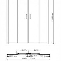 WasserKRAFT Lippe 45S09 Душевая дверь 1700*1900 мм (алюминий)