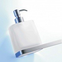 Colombo Design TIME W4274 - Дозатор для жидкого мыла 360 мл | с держателем для полотенца (хром - стекло матовое)