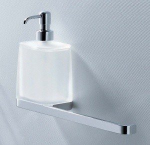 Colombo Design TIME W4274 - Дозатор для жидкого мыла 360 мл | с держателем для полотенца (хром - стекло матовое)